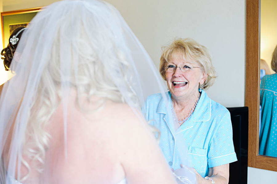 Mother of the Bride seeing her daughter for the first time