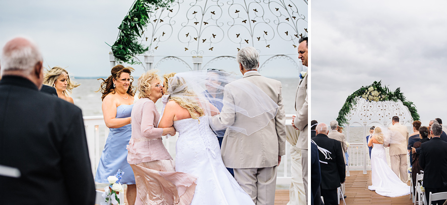 Mother and Father walking the Bride down the aisleS