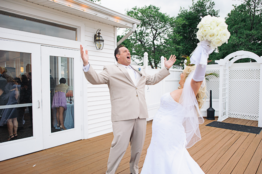 Bride and Groom cheering