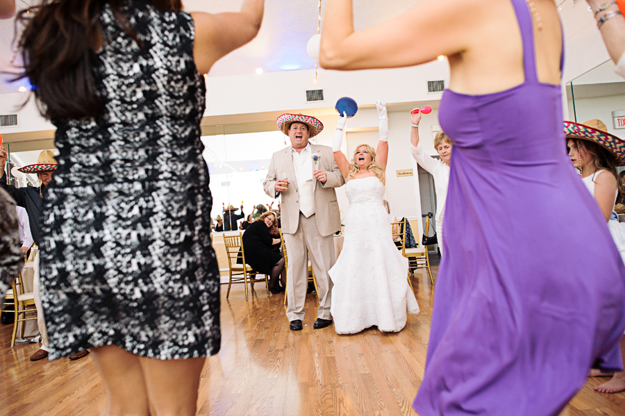 bride and groom dancing