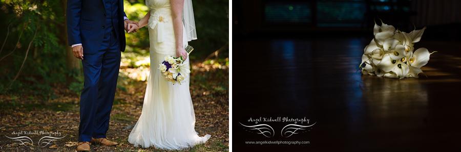 bride and groom holding hands at Down's Park in Pasadena maryland