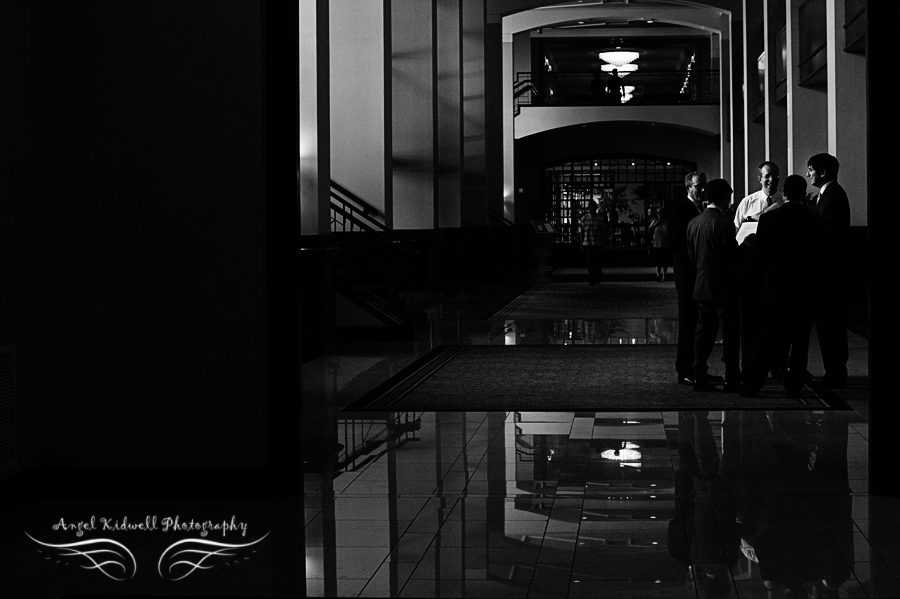 groom and groomsmen hanging out before the wedding in a washington dc hotel