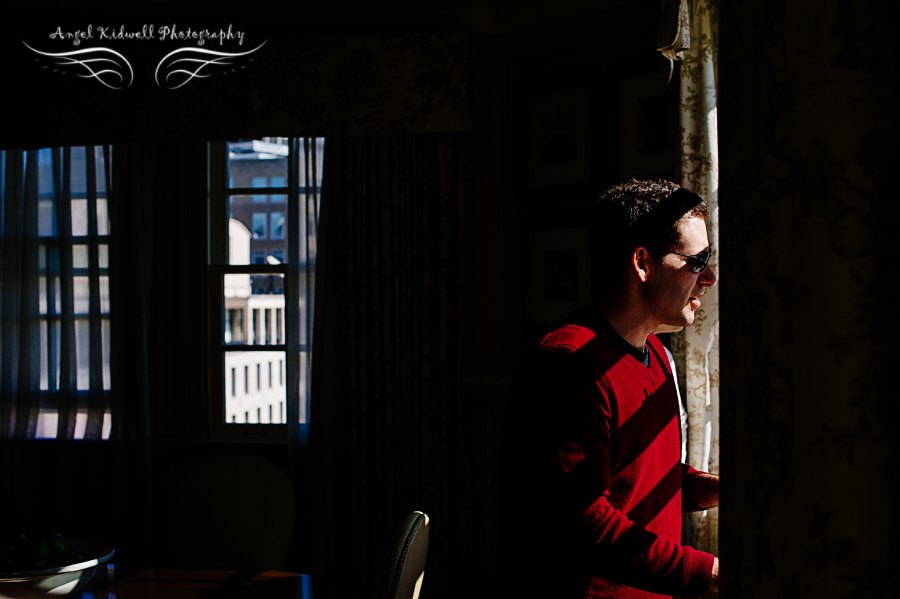 groom getting ready at the hay adams in washington dc