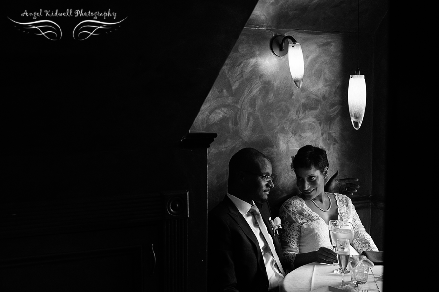 casual georgetown elopement photographer with a bride and groom at a table for two