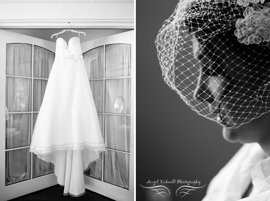 bride with birdcage veil at the gramercy mansion