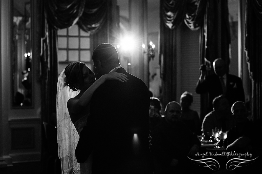 unique wedding photographer in baltimore bride and grooms first dance at grey rock mansion