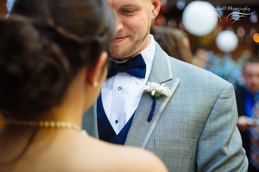 groom looking at his bride at the gramercy mansion