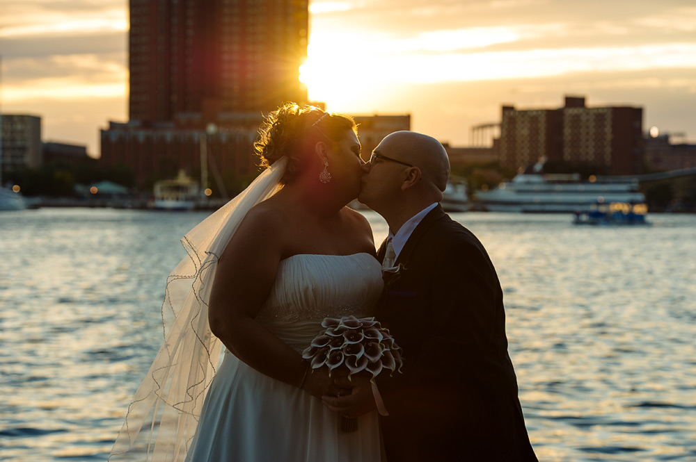 wedding portraits at baltimore inner harbor