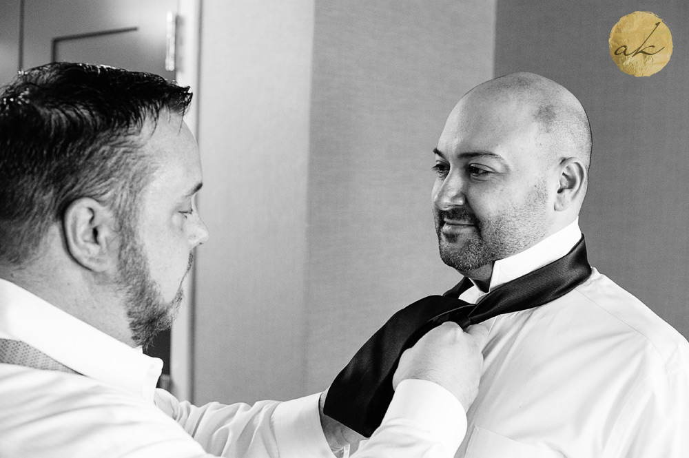 gay couple getting ready at Hotel Palomar DC