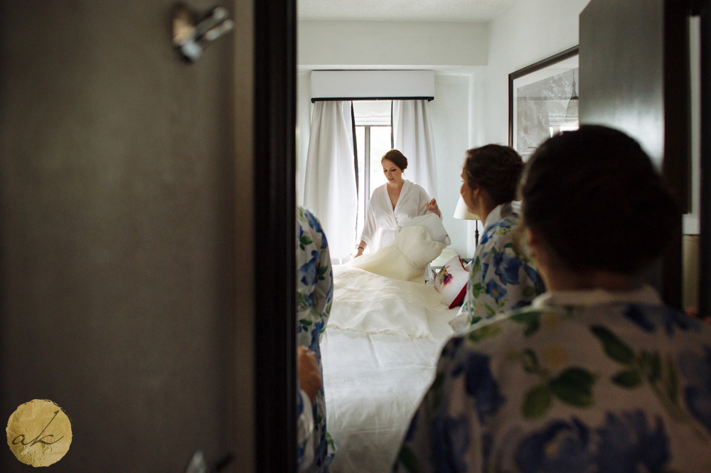 bride getting dressed for her Washington DC wedding