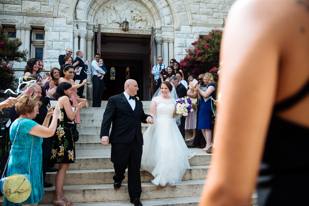 just married bride and groom at Sunset room National harbor wedding