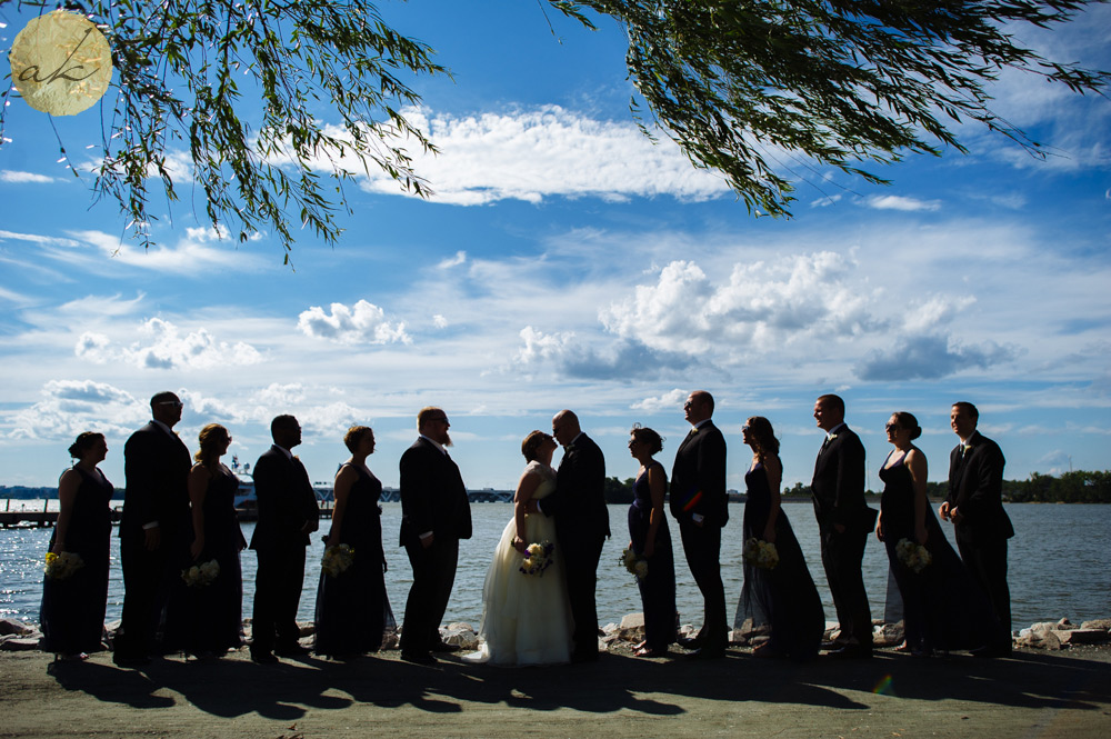 wedding party photo at Sunset room National harbor wedding