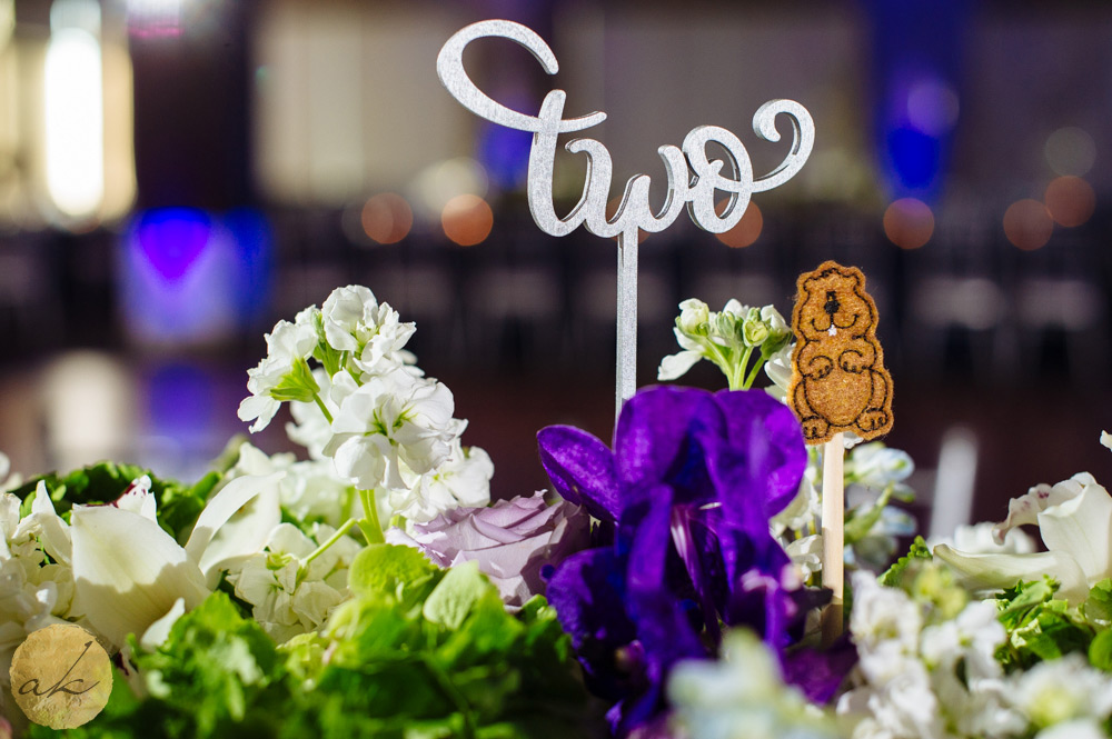 table center piece at Sunset room National harbor wedding