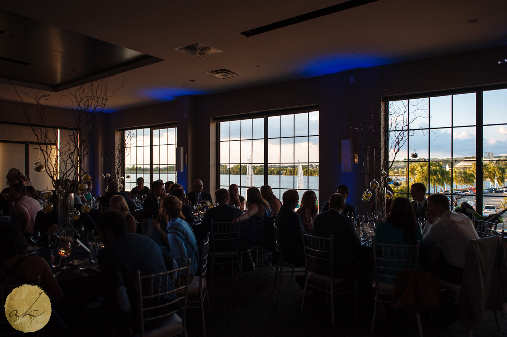 Water view from the Sunset Room wedding reception