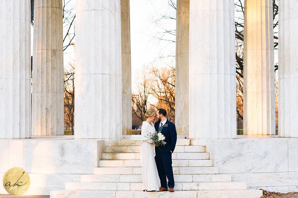 intimate dc war memorial wedding