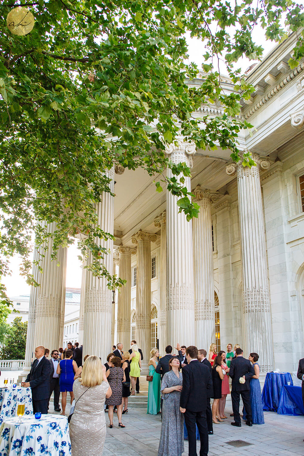 portico at DAR wedding photography