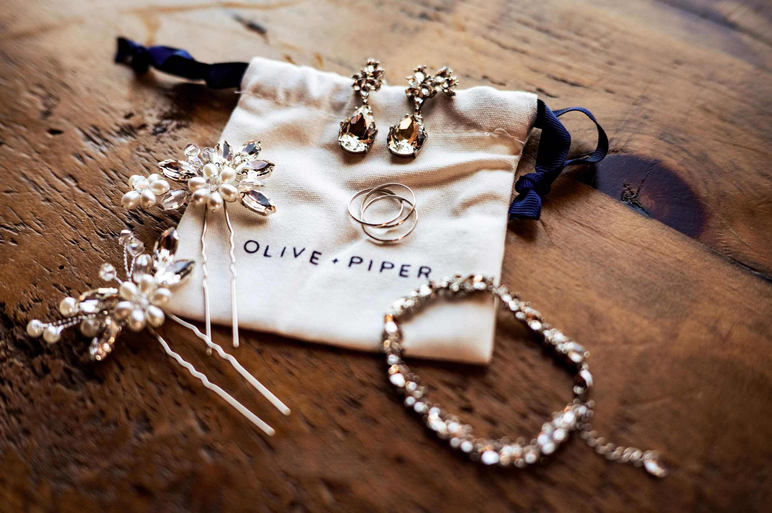 wedding day jewelry from olive and piper