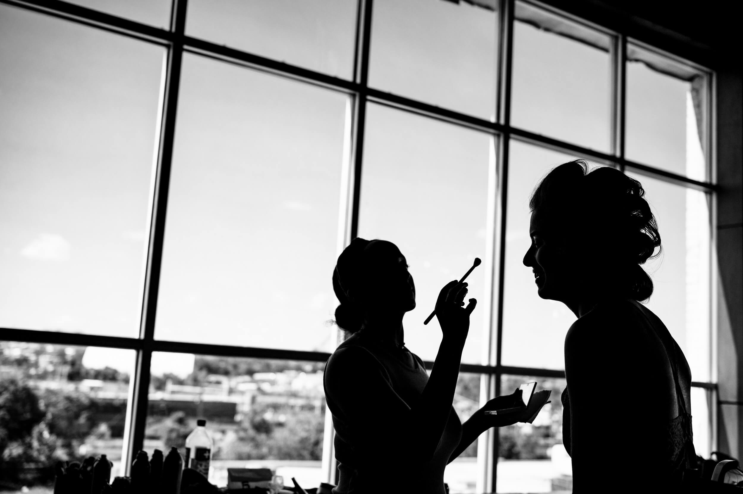 bride getting ready at washington dc winery wedding venue city winery