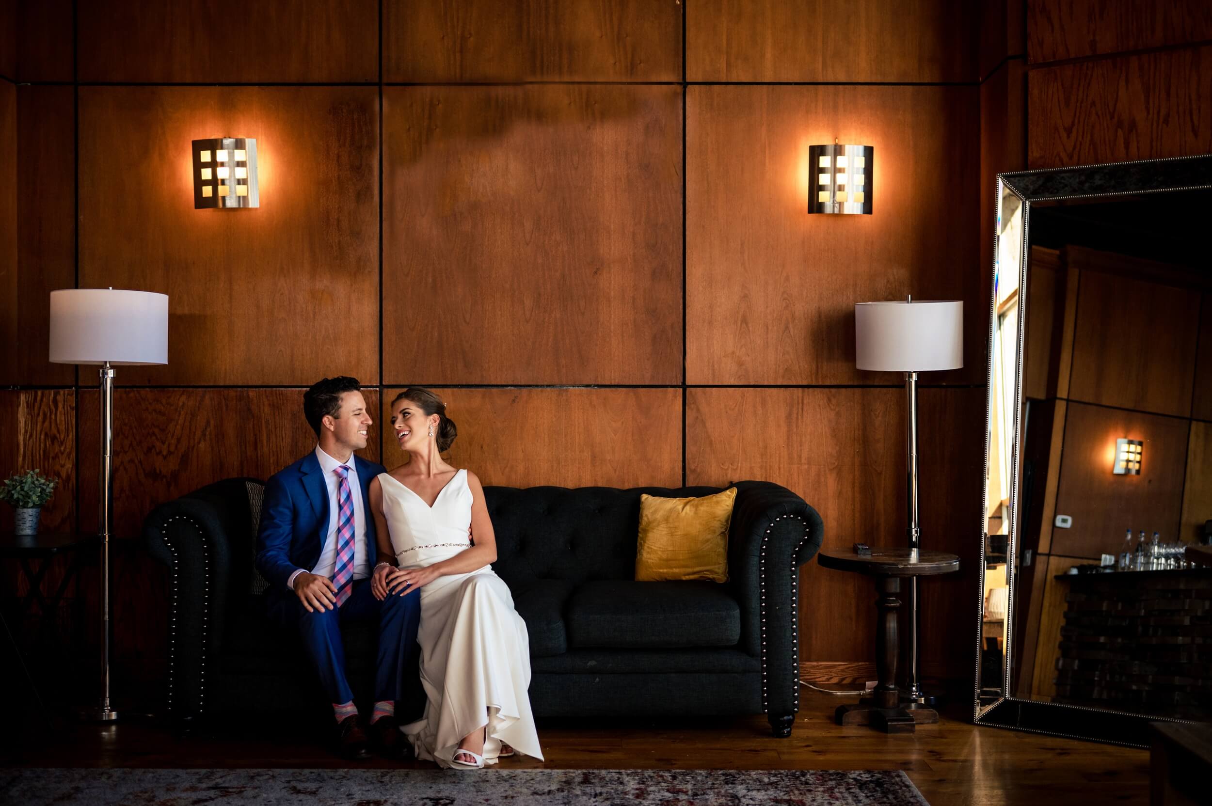 bride and groom relaxing before the ceremony at a washington dc wedding venue