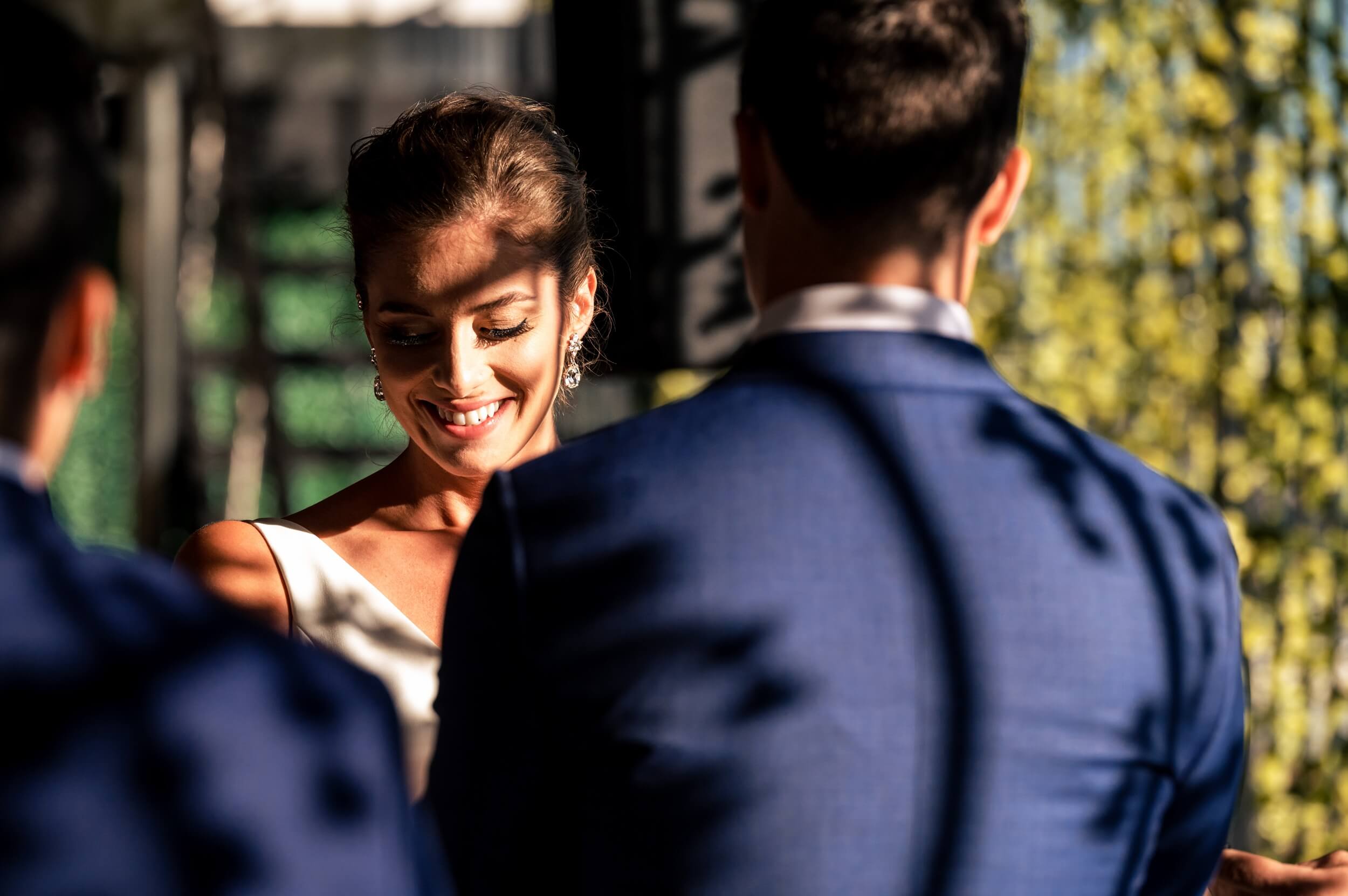 bride looking down during ceremony in washington dc wedding