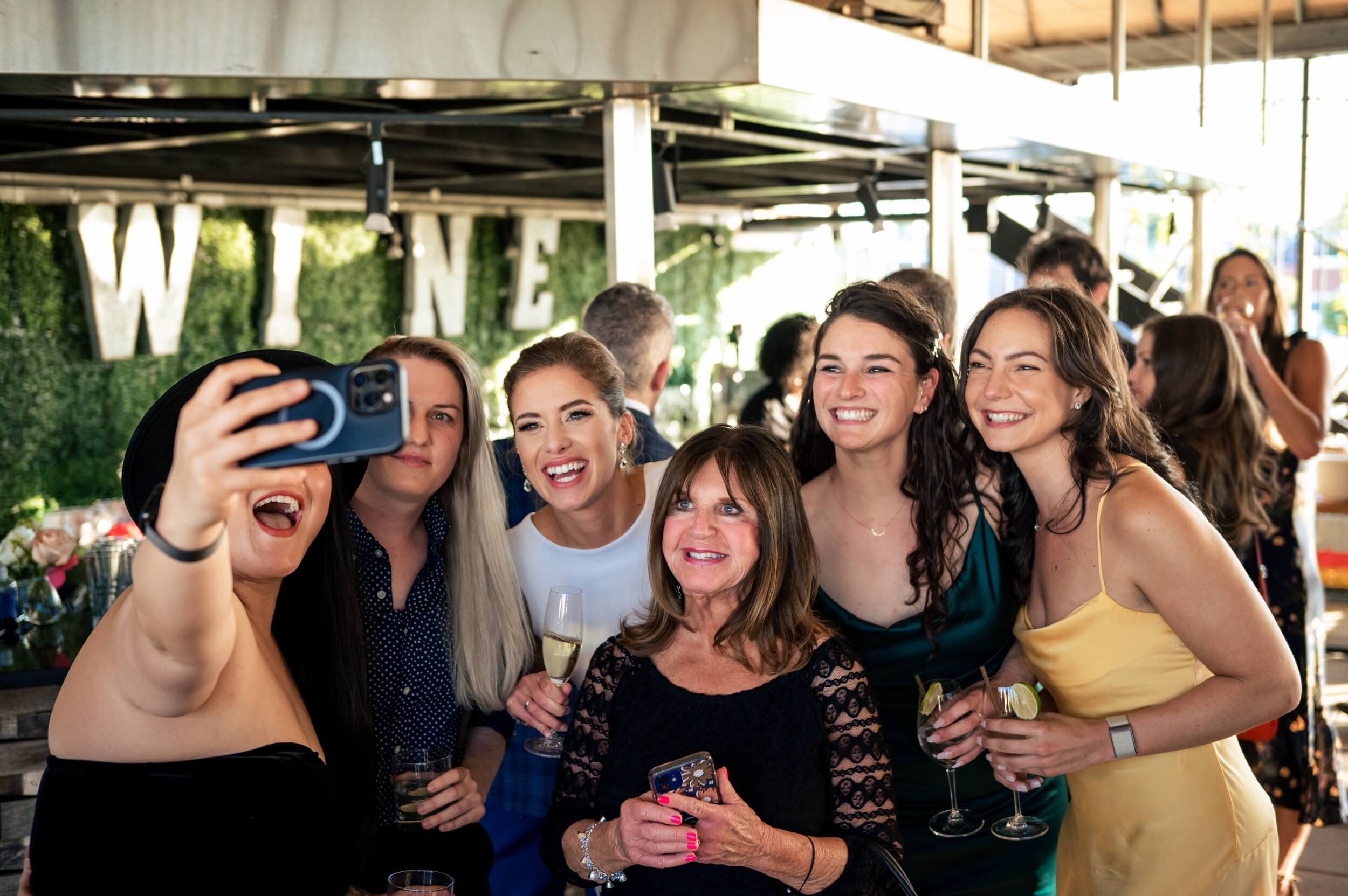 group of women taking a selfie at a washington dc wedding